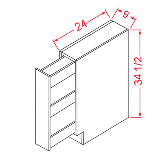 Single Door Spice Drawer Base Cabinet – Shaker Style