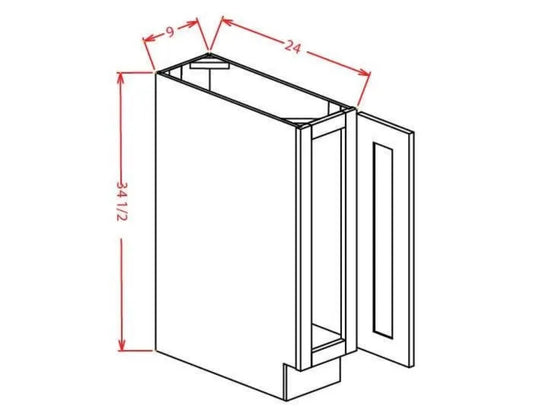Single Door, Base Cabinet – Shaker Style