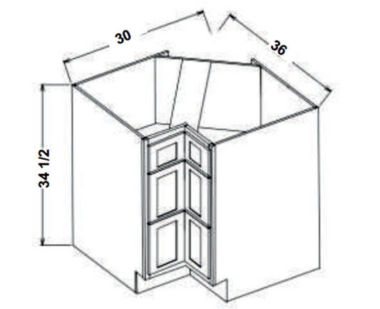 Corner Three Drawer , Base Cabinet – Shaker Style