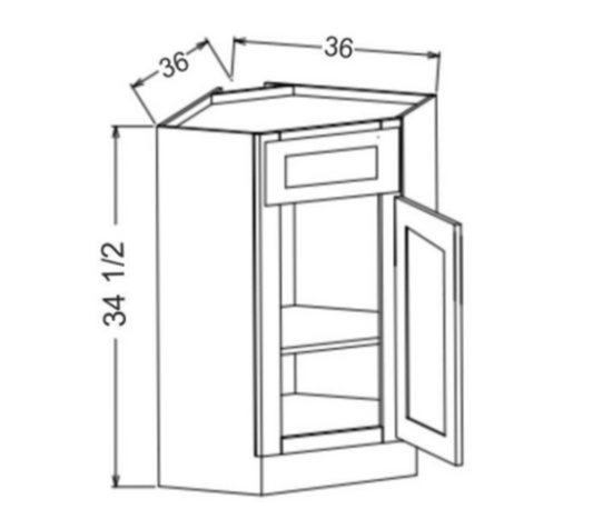Corner Sink Base Cabinet – Shaker Style